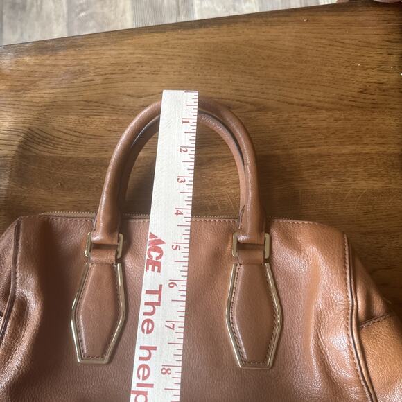 Michael Kors Handbag Women's Brown Grain Leather Zipper Pockets Double Handle - Picture 13 of 14